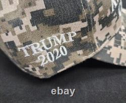 Donald Trump Signed Full Name Keep America Great Camouflage 2020 Rally Hat PSA