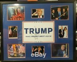 Donald Trump Signed MAGA Campaign Sign Custom Display (Full JSA Letter)