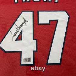 Donald Trump Signed MAGA Jersey COA Autographed FRAMED 34x42