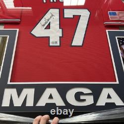 Donald Trump Signed MAGA Jersey COA Autographed FRAMED 34x42
