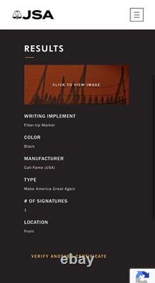 Donald Trump Signed MAGA President #45 Hat/Cap JSA COA withletter of authenticity