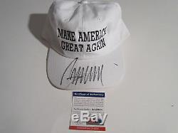 Donald Trump Signed Make America Great Again Hat Psa/dna Aa59634 Next President