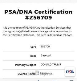 Donald Trump Signed Offical MLB Baseball with COA/PSA AUTHENTICATED