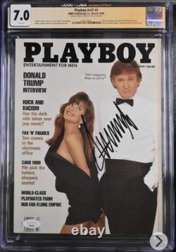 Donald Trump Signed Playboy 1990 Cgc 7.0 Jsa Coa Autograph Magazine Very Rare