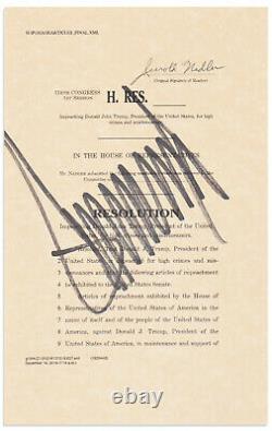 Donald Trump Signed Souvenir Articles of Impeachment