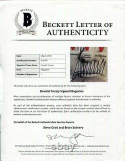 Donald Trump Signed Time Magazine Cover Beckett Authentic Full Letter COA RARE