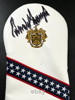Donald Trump Signed Trump Golf Club DC Driver Cover JSA LOA Original Sticker