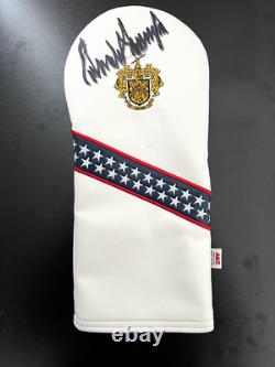Donald Trump Signed Trump Golf Club DC Driver Cover JSA LOA Original Sticker