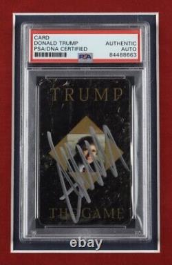 Donald Trump Signed Trump The Game Card Framed Display Maga Psa Coa