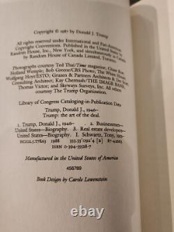 Donald Trump The Art Of The Deal Big-bold-early Signature 1st Ed. 4th Printing