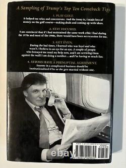 Donald Trump The Art of the Comeback First Edition Signed By Donald Trump