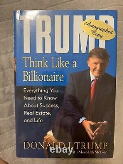 Donald Trump Think Like A Billionaire autographed Hardback Book