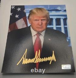 Donald Trump US President Autographed Photograph with Authentication Gold Ink
