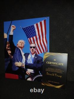 Donald Trump USA President Autographed 8x10 signed Photo Picture with COA Fight