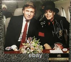 Donald Trump and Michael Jackson both HAND SIGNED autographs 8x10 photo with COA