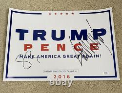 Donald Trump and Mike Pence Signed MAGA Campaign Sign PSA COA LOA President & VP
