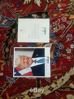 Donald Trump authentic signed autographed letter with picture real plated gold
