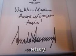 Donald Trump autographed bookplate, book and original box. President autograph