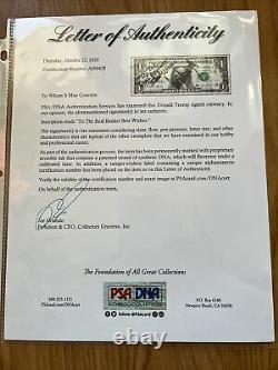 Donald Trump framed photo and Signed Dollar bill PSA DNA