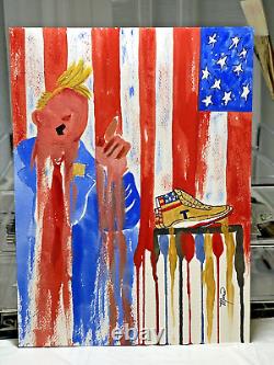 Donald Trump's Sneakers, ART BY MONA, WatercolorHAND PAINTED, NEW 9X12