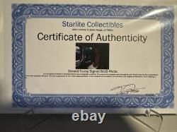 Donald Trump signed 8x10 Pic Of Him In His Private Plane? Nice auto with COA