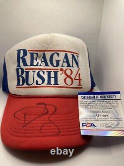 Donald trump jr autographed hat Reagan Bush 84 PSA COA