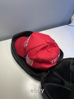 Donald trump signed maga hat with certification, protection and display box