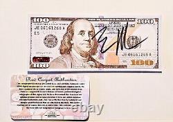 ELON MUSK Hand Signed Autographed Play Money $100 Bill Certified COA No Frame