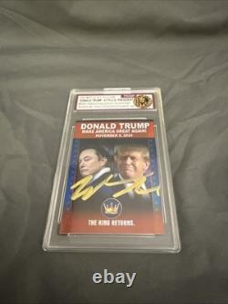 Elon Musk Signed Card Donald Trump Rally Pennsylvania Oct 5 2024 COA