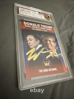 Elon Musk Signed Card Donald Trump Rally Pennsylvania Oct 5 2024 COA