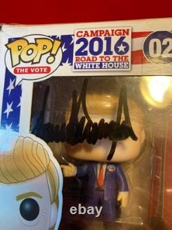 FUNKO POP DOLL Hand Signed by Donald Trump COA 2016 Campaign to the White House