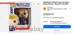 FUNKO POP DOLL Hand Signed by Donald Trump COA 2016 Campaign to the White House