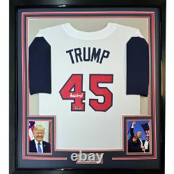 Framed Facsimile Autographed Donald Trump 35x39 USA Reprint Laser Auto Jersey