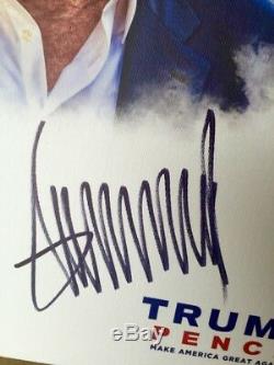 GIGANTIC! DONALD TRUMP SIGNED Canvas 16x20 BAS BECKETT LOA no PSA JSA AUTO 1of1