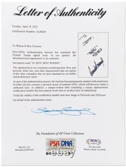 Grab Them by the Puy Donald Trump Signed Access Hollywood Mat with PSA COA