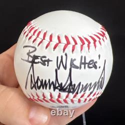 Hand Signed DONALD TRUMP Baseball Best Wishes President Autograph COA HOLOGRAM