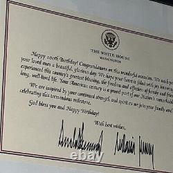 Happy 100th Birthday, historical, DONALD TRUMP Autographed Signed letter