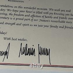 Happy 100th Birthday, historical, DONALD TRUMP Autographed Signed letter