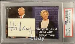 Hillary Clinton Signed Card Book Cut President Trump You Be In Jail 1/1 PSA/DNA