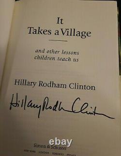 Hillary Clinton Signed It Takes A Village Book 1st Edition Trump President