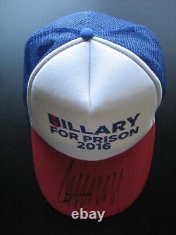 Hillary For Prison 2016 Signed Donald Trump Hat BAS LOA Authentic Auto RARE