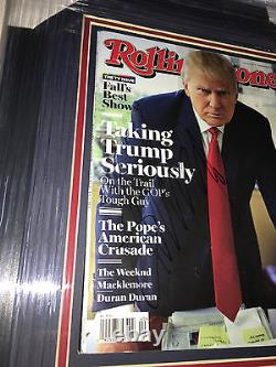 JSA 45th President DONALD TRUMP Signed Autographed FRAMED Rolling Stone Magazine