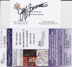 Jeff Sessions Signed Business Card JSA COA #U44060 Donald Trump Attorney General