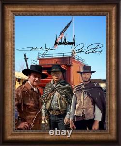 John Wayne, Donald Trump and Clint Eastwood western Art, Signed by the artist