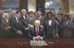 Jon McNaughton LEGACY OF HOPE 24x36 S/N Canvas Donald Trump Receiving Prayer