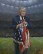 Jon Mcnaughton Respect The Flag 30x24 S/n Canvas Donald Trump Nfl Football Art