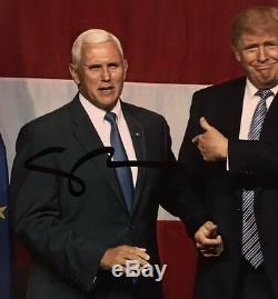 MIKE PENCE INDIANA GOVERNOR VP SIGNED PHOTO Donald TRUMP President 2016 election