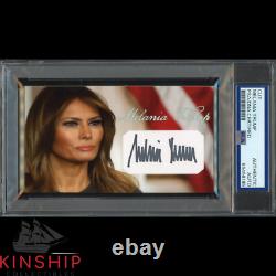 Melania Trump signed Cut 3x5 Custom Card PSA DNA Slab Donald Wife Auto C4198