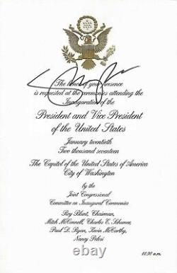 Mike Pence Signed 2017 Inauguration Invitation JSA Autographed Rare Trump WOW
