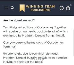 NEW READY TO SHIP President Donald Trump Our Journey Together Hand Signed Book